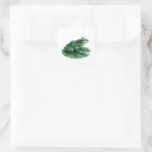 Autocollant Cadeau Abstrait Vert Élégant (Sac)