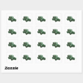 Autocollant Cadeau Abstrait Vert Joyeux (Feuille)