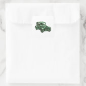 Autocollant Cadeau Abstrait Vert Joyeux (Sac)