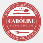 Autocollant Cadeau Alimentaire Rouge Foncé Fait Av (Devant)