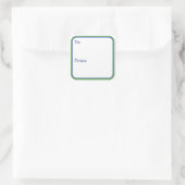 Autocollant cadeau bleu et vert (Sac)