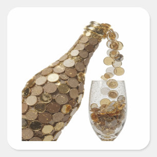 Autocollant Cadeau BOUTEILLE D'ARGENT Crisp