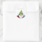 Autocollant cadeau Casquette Gnome avec sapin de N (Sac)