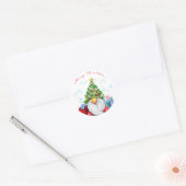 Autocollant cadeau Casquette Gnome avec sapin de N (Enveloppe)