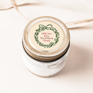 Autocollant cadeau de Noël Vintage tiré à la main