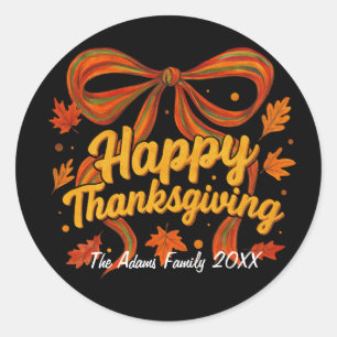Autocollant cadeau de Thanksgiving joyeux 