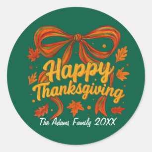 Autocollant cadeau de Thanksgiving joyeux
