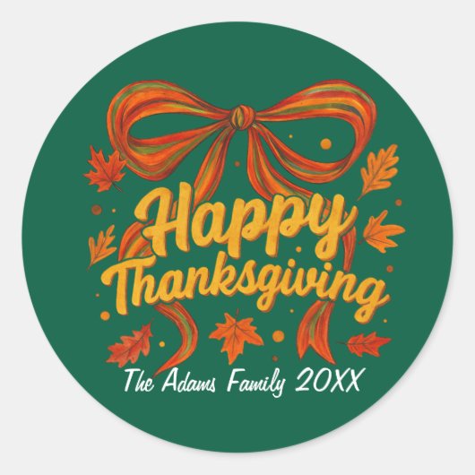Autocollant cadeau de Thanksgiving joyeux (Devant)