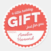 Autocollant cadeau de vacances de style vintage ro (Devant)