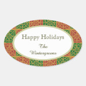 Autocollant cadeau Elegant Rouge et Vert Motif per (Devant)