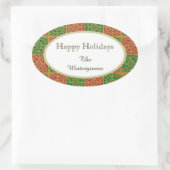 Autocollant cadeau Elegant Rouge et Vert Motif per (Sac)