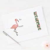Autocollant Cadeau Flamant Santa (Enveloppe)