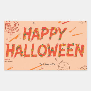 autocollant cadeau Halloween, Halloween minimalist