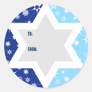 Autocollant cadeau Hanoukka Star de David Snowflak
