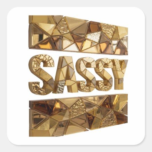 Autocollant Cadeau Or SASSY Sharp (Devant)
