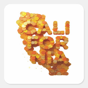 Autocollant cadeau orange épluchable CALIFORNIA