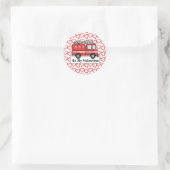 Autocollant Camion de Pompiers Et Cœurs (Sac)