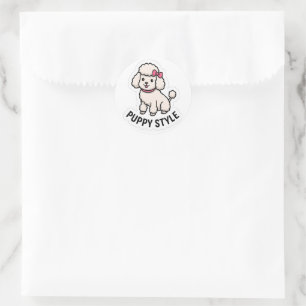 Autocollant Caniche Mignon de Style Chiot – Amateu