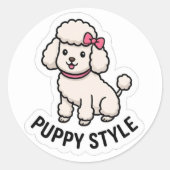 Autocollant Caniche Mignon de Style Chiot – Amateu (Devant)