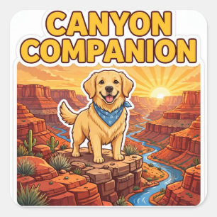 Autocollant Canyon Companion — Golden Retriever Ca