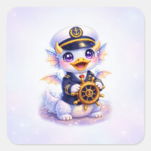 Autocollant Capitaine Canard Dragon Mignon