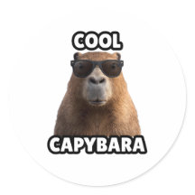 Autocollant capybara cool
