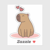 Autocollant capybara de dessin (Feuille)