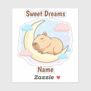 Autocollant Capybara Douces Rêves Personnalisé