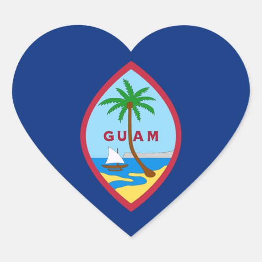 Autocollant cardiaque de Guam, Drapeau patriotique (Devant)