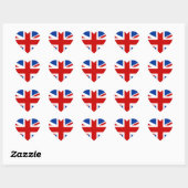 Autocollant cardiaque Union Jack (Feuille)