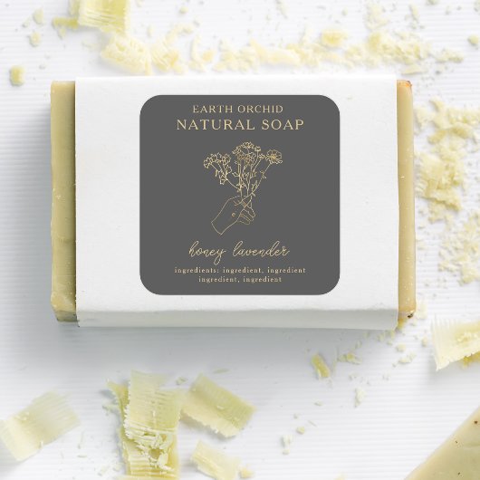 Autocollant Carré à base de plantes + d'appothécai