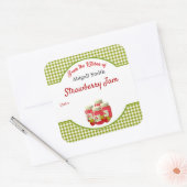 Autocollant carré à carreaux de fraise (Enveloppe)