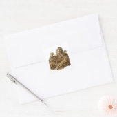 Autocollant carré abstrait argenté cool (Enveloppe)