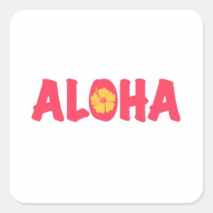 Autocollant Carré Aloha