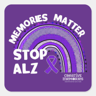 Autocollant carré Alzheimer's Association Longest
