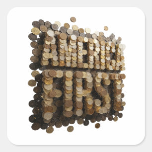 Autocollant carré AMERICA FIRST or pelable