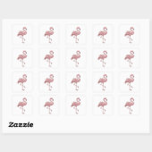Autocollant carré argent FLAMINGO (Feuille)