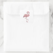 Autocollant carré argent FLAMINGO (Sac)