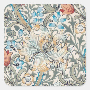 Autocollant carré Art nouveau William Morris Lily