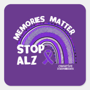 Autocollant carré Association Alzheimer Longest Da