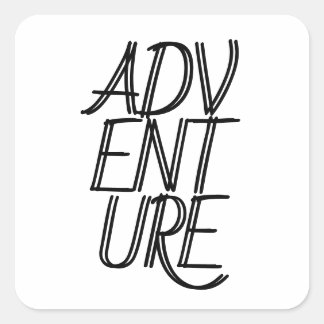 Autocollant carré aventureux