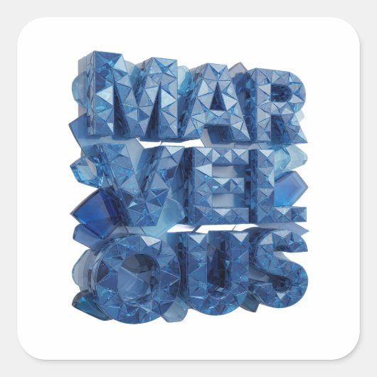 Autocollant carré bleu original MARVELOUS (Devant)