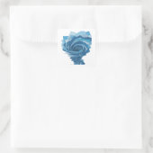 Autocollant carré BLUE TORNADO bleu unique (Sac)