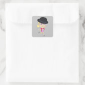 autocollant carré chibi (Sac)