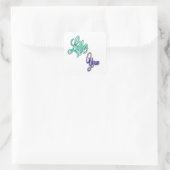 Autocollant carré coloré. (Sac)