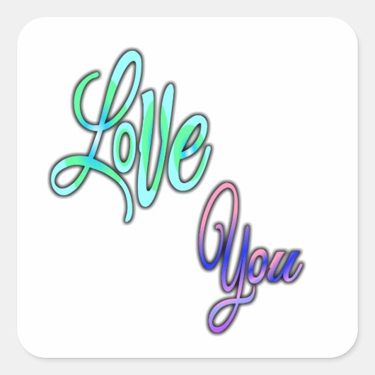 Autocollant carré coloré. (Devant)