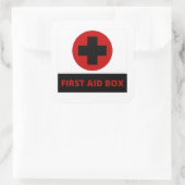 Autocollant carré de boîte de premiers soins (Sac)
