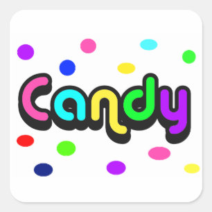 Autocollant carré de bonbons