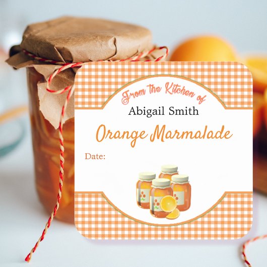 Autocollant carré de canning de cuisine Citrus Ora