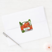 Autocollant carré de conserves de tomates (Enveloppe)